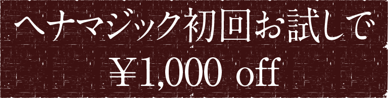 ヘナマジック初回お試しで¥2,000 off